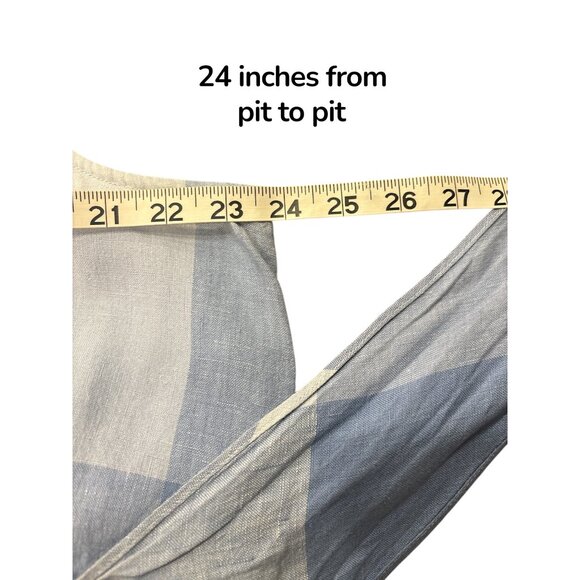 J.Jill Love Linen Midi Dress XL Blue Plaid Sleeveless Tie Back - Picture 9 of 10